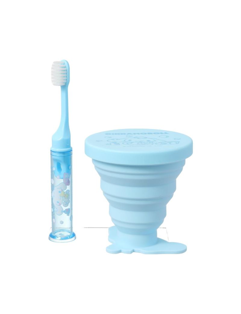 Sanrio Cinnamoroll Foldable Toothbrush & Bathroom Cup Set 