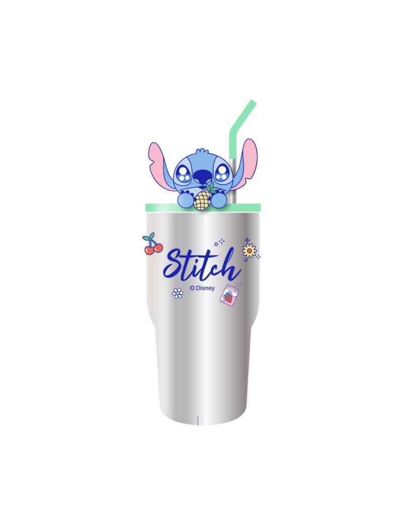 Disney Stitch Dinner Party Pineapple Double Wall Steel Tumbler With Straw 900ml 