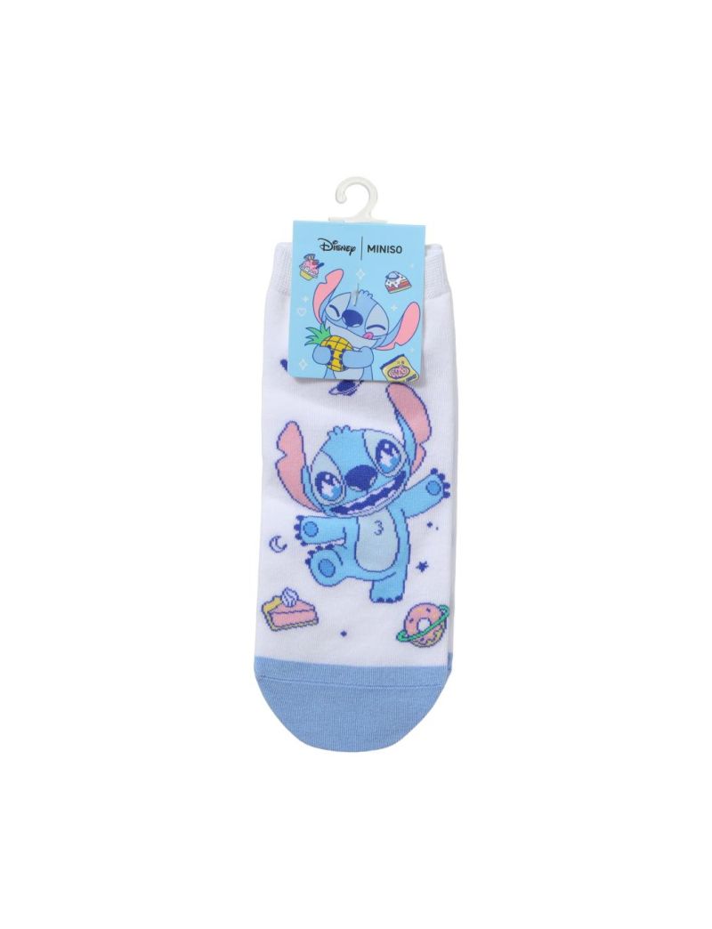 Disney Stitch Dinner Party Ankle Socks 1Pair Smiley Stitch Size 5-7.5