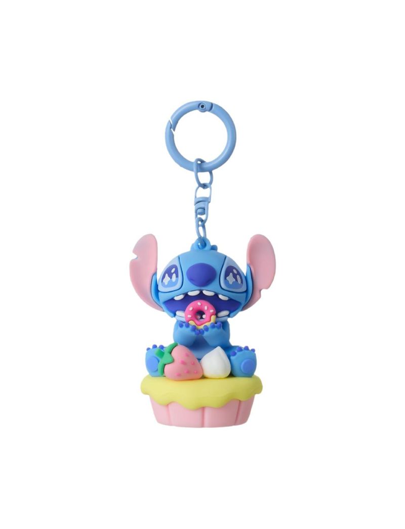 Disney Stitch Dinner Party Strawberry Cupcake Keychain 