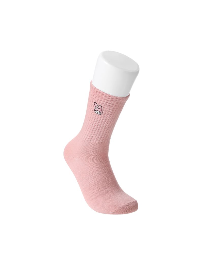 Sanrio My Melody Plain Colour Crew Socks 