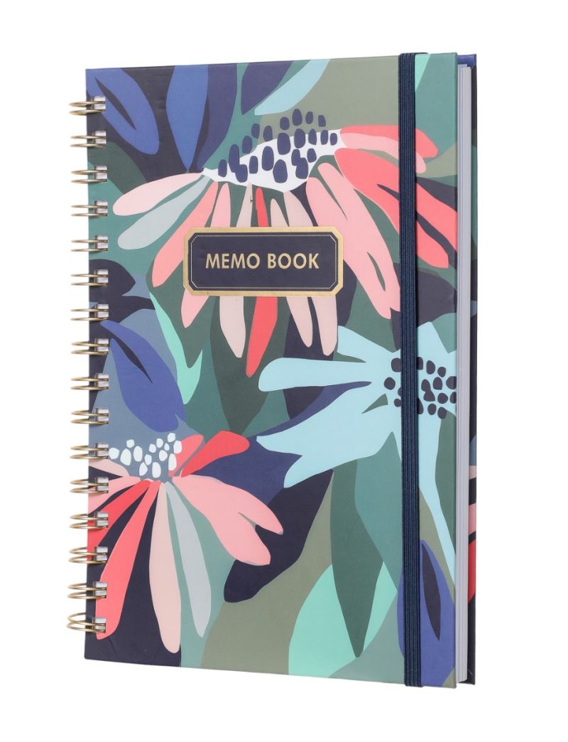 Floral Memo Book - Dark Blue