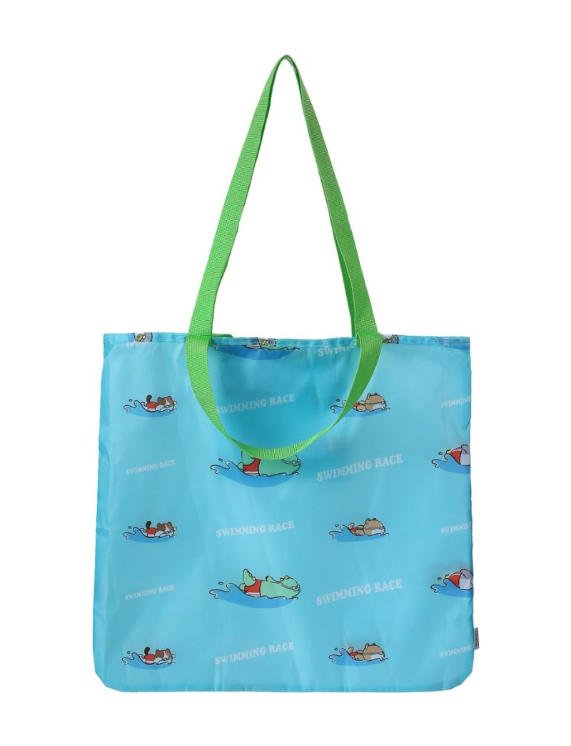 Mini Family Swimming Race Blue Shopping Bag