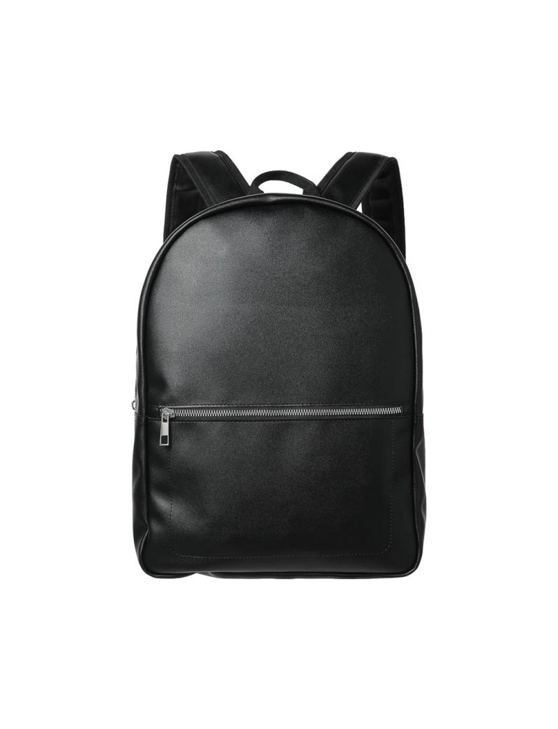 Men's Backpack with Silvery Zipper (Black) | MINISO