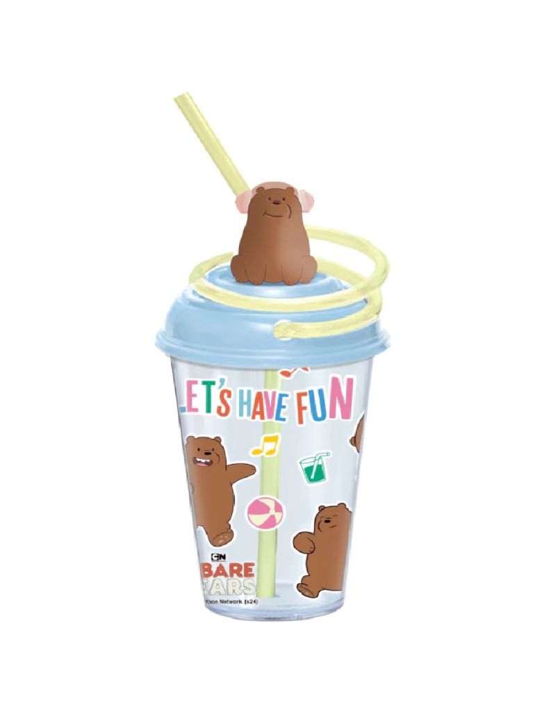 We Bare Bears Grizz Seaside Music Festival Plastic Tumbler With Swirly Straw 480ml 