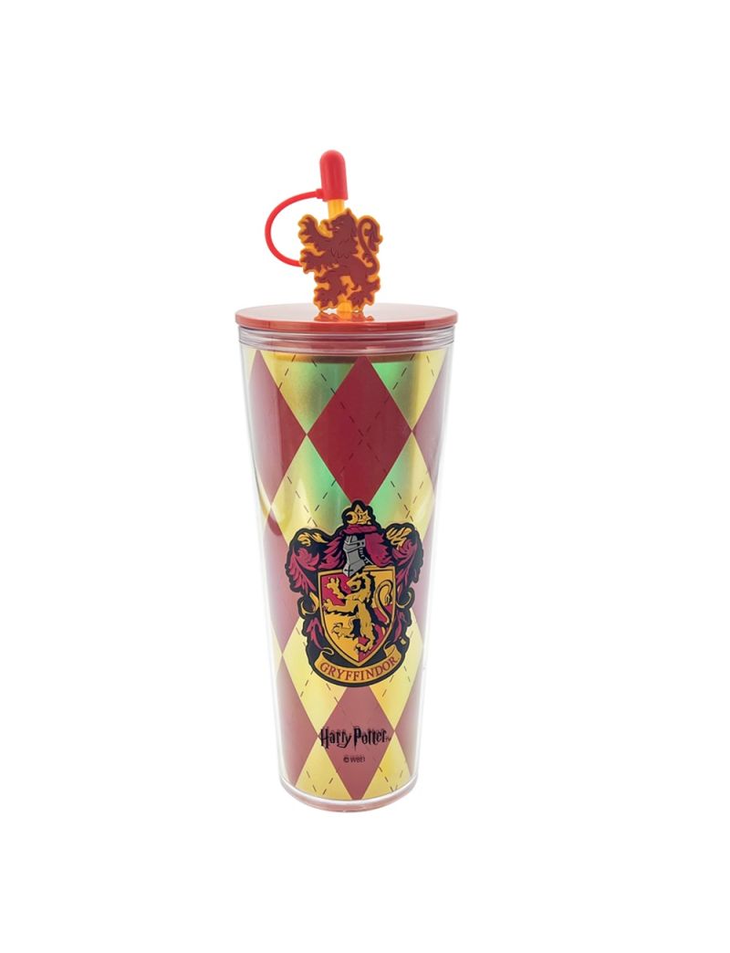 Harry Potter Red Double Wall Plastic Tumbler & Straw 800ml