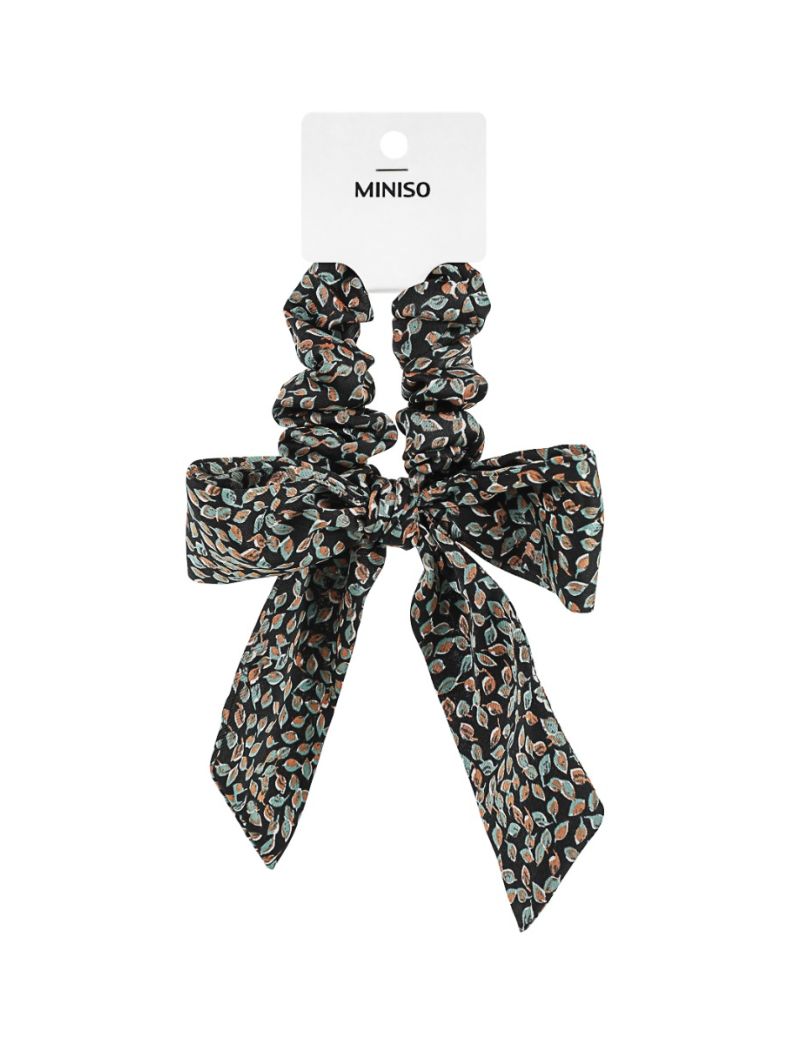 Printed Dark Green Bow - Hair Tie 