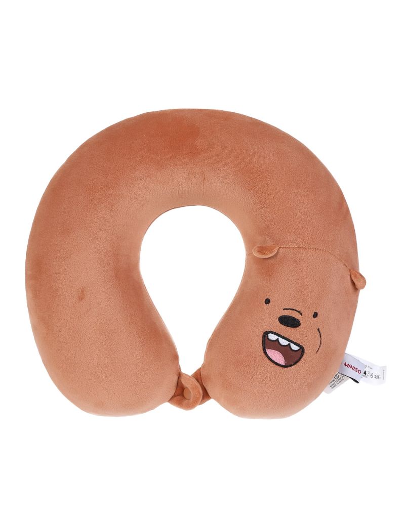 We Bare Bears Grizzly Brown Memory Foam Neck Pillow