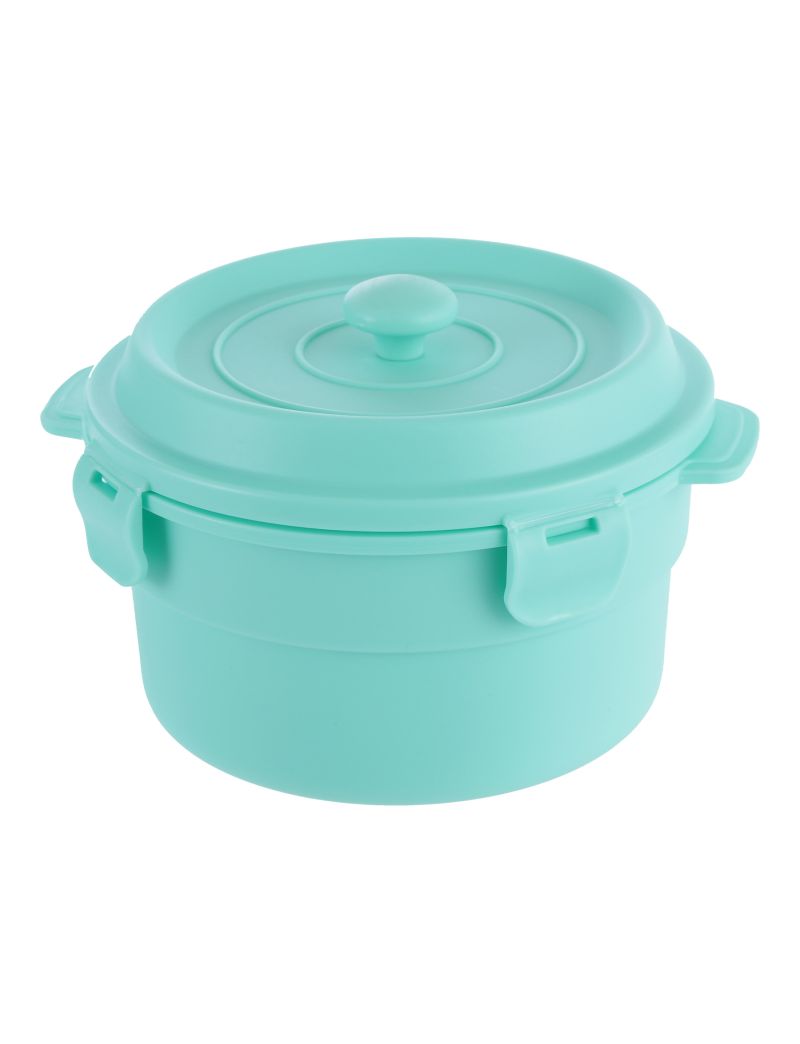 Double Layer Round Bento Box Green