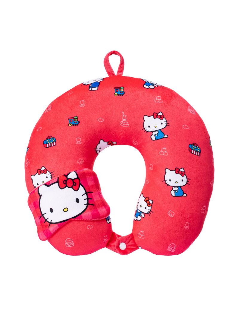 Sanrio Hello Kitty Interesting Adventure Neck Pillow with Sleep Mask