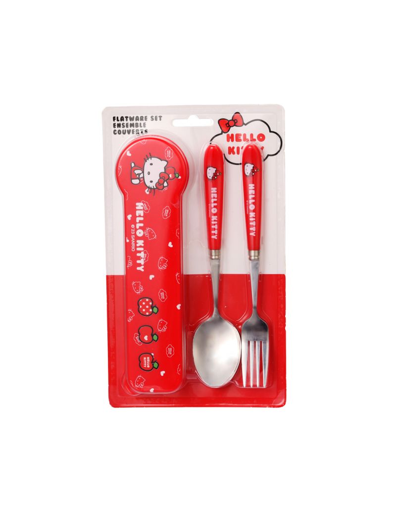 Sanrio Hello Kitty Apple Collection Flatware Fork & Spoon Set