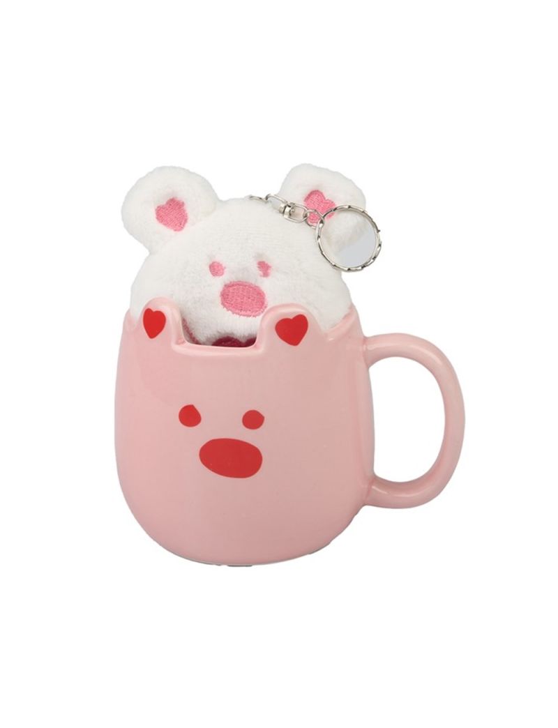 Pink Romance Series Ceramic Mug Set 400ml Cute Bear