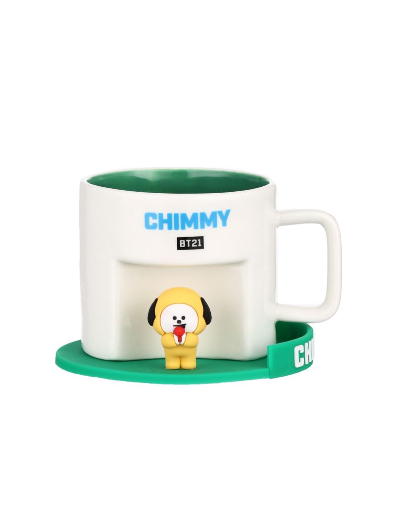 BT21 Collection Chimmy Cartoon Ceramic Cup with Coaster 450ml