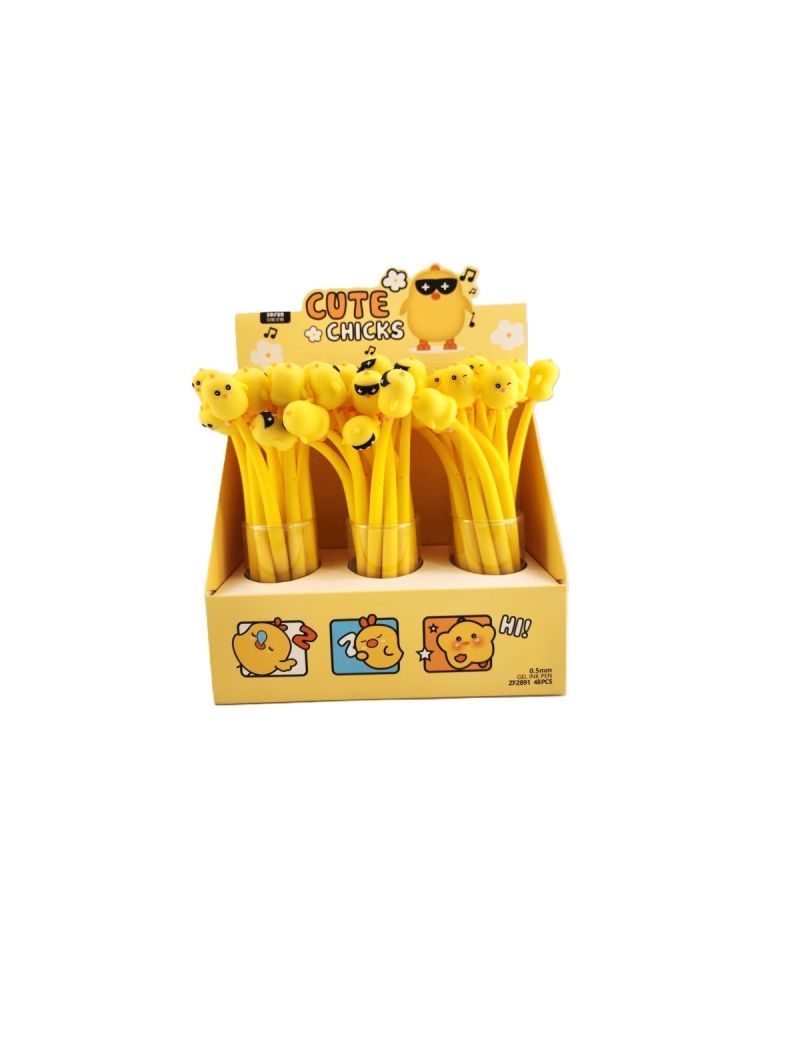 Dundun Chicken Series Fun Figure Shaking Gel Pen 0.5mm Black PDQ