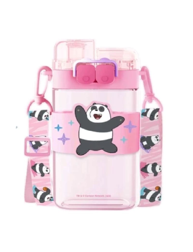We Bare Bears Panda Music Festival Plastic Bottle with Shoulder Strap 560ml