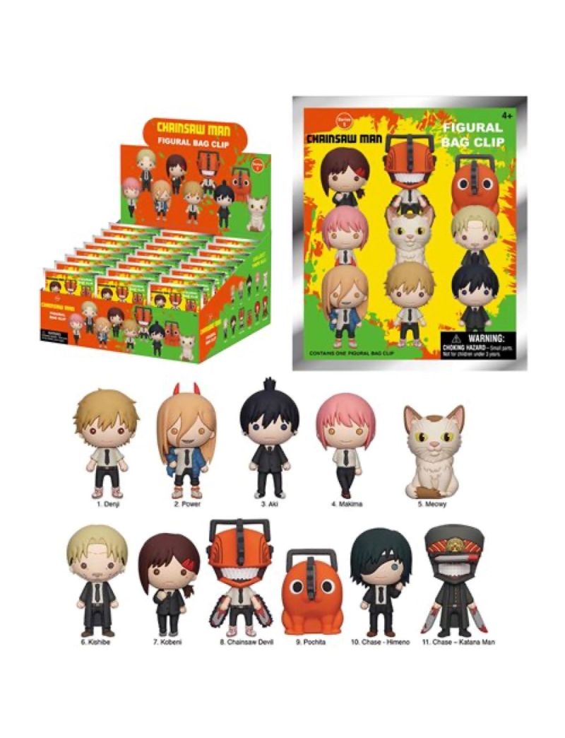 3D Chainsaw Man Series 1 Bag Clips Foam Keychain Surprise Bag