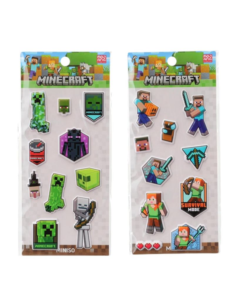 Minecraft 3D Foam Stickers 1 Pack (Assorted Stickers)