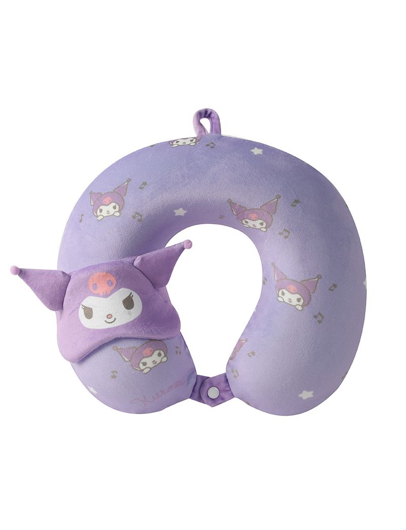 Sanrio Kuromi Memory Foam Neck Pillow with Sleep Mask