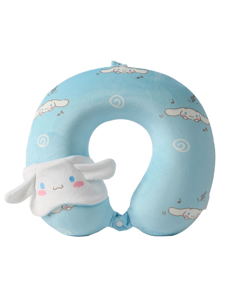 Sanrio Cinnamoroll Memory Foam Neck Pillow with Sleep Mask