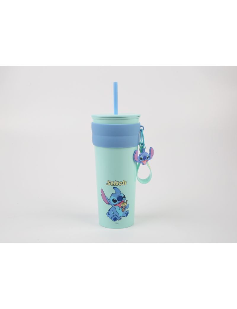 Disney Lilo & Stitch Collection Stainless Steel Tumber with Pendant and Straw 800ml(Stitch)