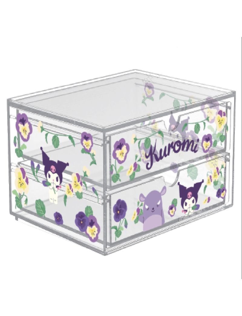 Sanrio Kuromi Flower 2-Drawer Makeup Organiser