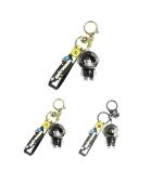 MINISO Astronauts Black & Gold Liquid Keychain