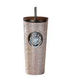Harry Potter Silver Studded Steel Tumbler 650ml With Straw