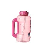 Large Capacity Cool Water Bottle with Straw and Handle 1850ml Rose Red