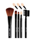 Black 5-Piece Makeup Brush Set with Eyeshadow Applicator Tips