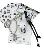 Sanrio Hello Kitty & Friends Hello Kitty Leopard Black & Grey Sitting Figure Pendant