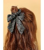 MINISO Printed Dark Green Bow Hairband