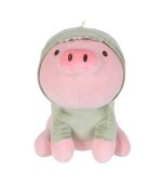 MINISO Sitting Piglet Plush Soft Toy With Dinosaur Hoodie