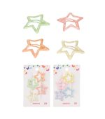 MINISO Fun Series Stars Hair Clip Pack Of 4 (Assorted Colours)