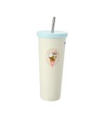 Mofusand Ice Cream Collection Yellow Tumbler & Straw