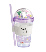 We Bare Bears Ice Bear Seaside Music Festival Glitter Plastic Tumbler 420ml