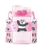 We Bare Bears Panda Bear Music Festival Plastic Water Bottle With Strap 560ml
