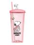 Snoopy Summer Travel Collection Pink Plastic Tumbler & Straw 550ml