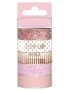 Rose Gold Series Adhesive Tape Set (5 Rolls)