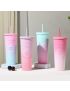 Sweet Funk Gradient Studded Plastic Tumbler & Straw 700ml