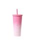 Sweet Funk Gradient Studded Plastic Tumbler With Straw 700ml