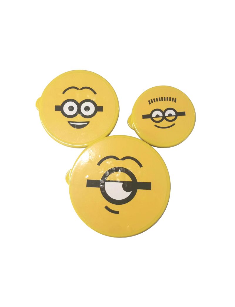 Minions Collection Yellow Food Storage Pots Set Of 3