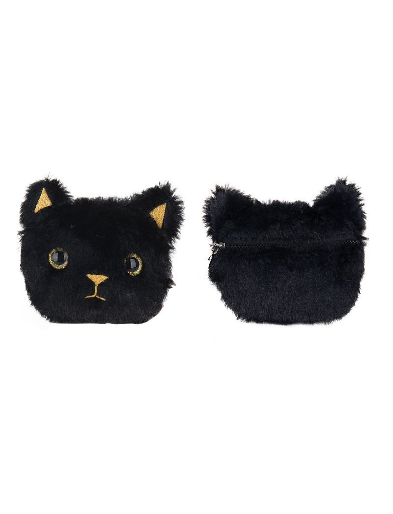 Halloween  Fluffy Black Coin Purse