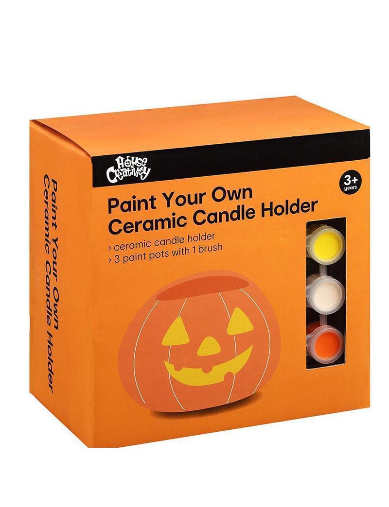 Halloween Pumpkin DIY Paint Your Own Candle Holder