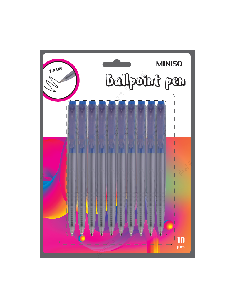 Retractable Ballpoint Pen (10 Pack, Blue)