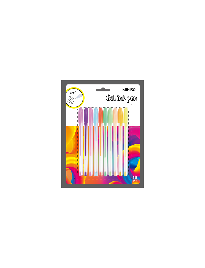 Gel Pen with Cap (10 Pack, Colored)