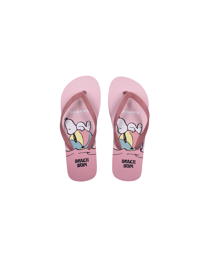 Snoopy Summer Travel Collection Women's Flip-Flops(Pink 35-36)