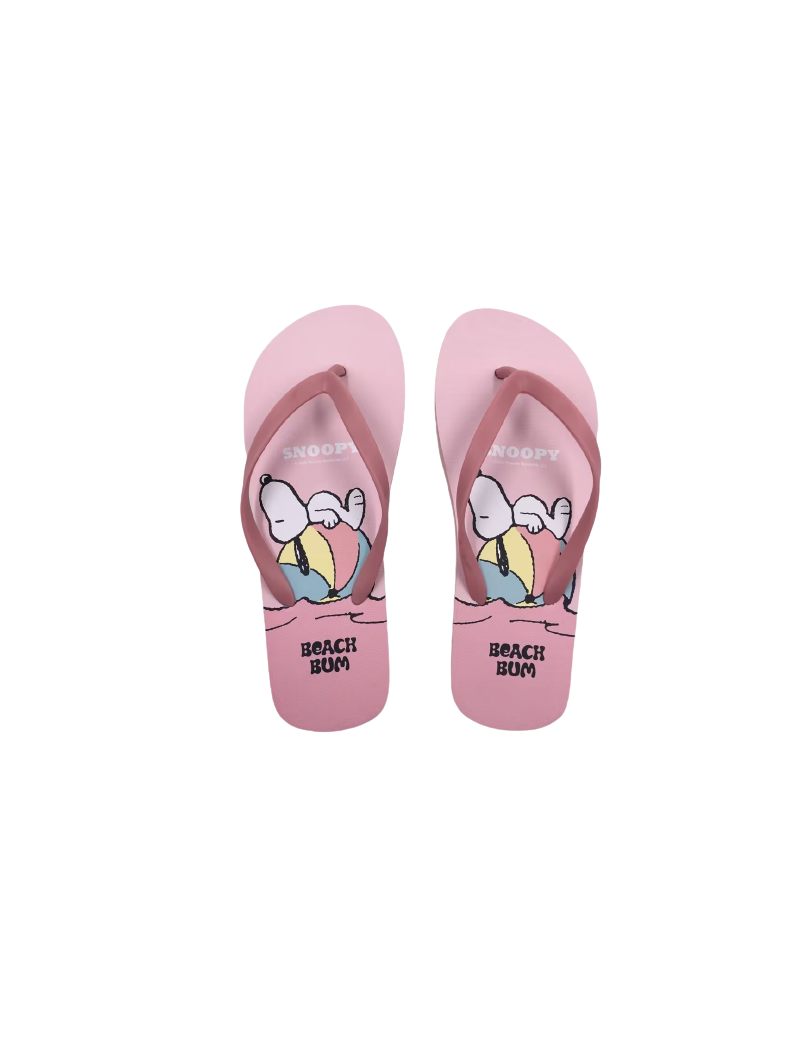 Snoopy Summer Travel Collection Women's Flip-Flops(Pink 39-40)