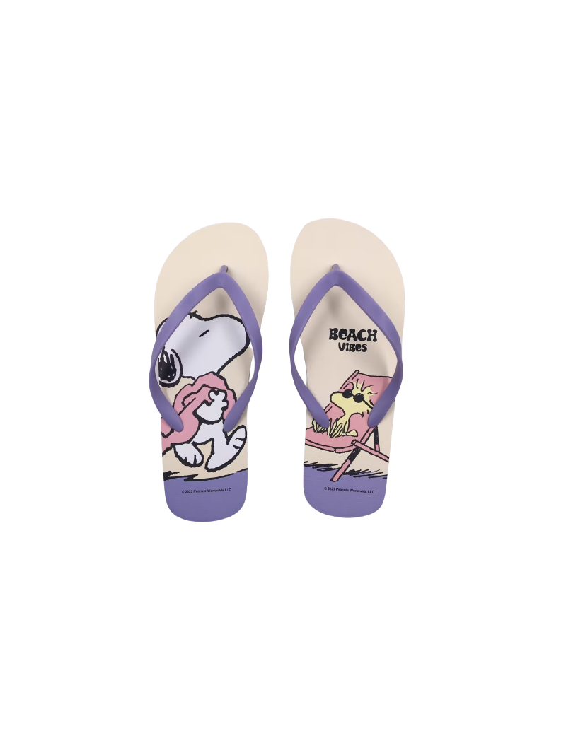 Snoopy Summer Travel Collection Women's Flip-Flops(Purple 39-40)