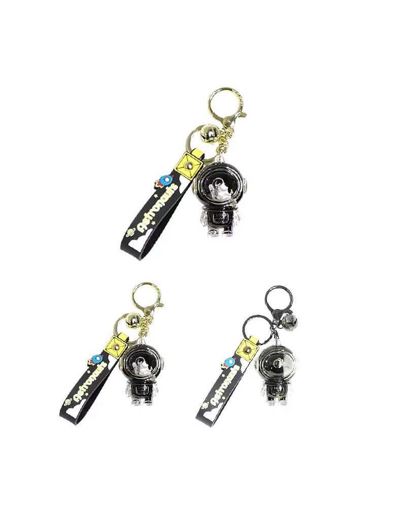 Black Golden Astronaut Liquid Keychain