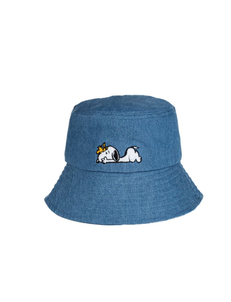 Snoopy Collection Denim Bucket Hat (Blue)